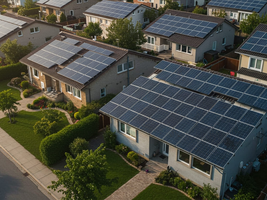 Casas con paneles solares