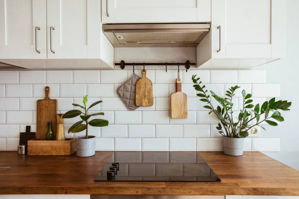 cocina con azulejo brillante