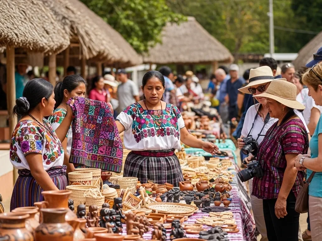 Vendiendo artesanías